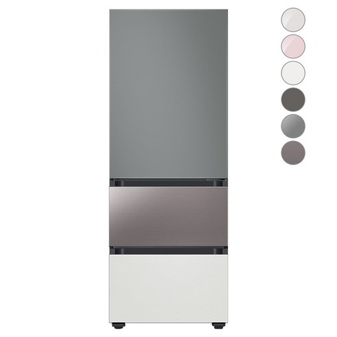 [색상선택형] 삼성전자 비스포크 김치플러스 냉장고 방문설치, 그레이 + 브라우니 실버 + 코타 화이트, RQ33A74A1AP