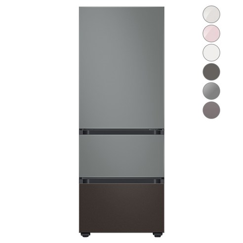 [색상선택형] 삼성전자 비스포크 김치플러스 냉장고 방문설치, 새틴 그레이 + 코타 차콜, RQ33A74A1AP