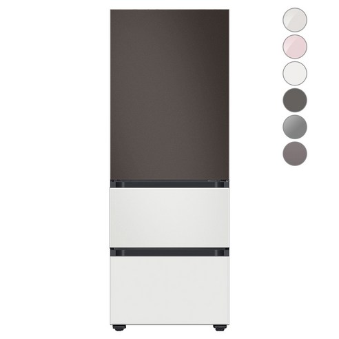[색상선택형] 삼성전자 비스포크 김치플러스 냉장고 방문설치, 코타 차콜 + 코타 화이트 + 글램 화이트, RQ33A74A1AP