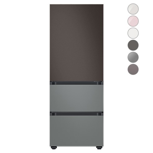 [색상선택형] 삼성전자 비스포크 김치플러스 냉장고 방문설치, 코타 차콜 + 새틴 그레이, RQ33A74A1AP