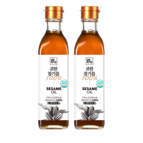 감성먹거리 귀한 참기름, 270ml, 2개
