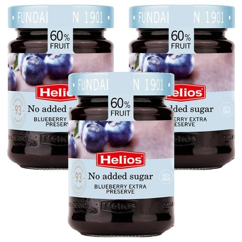 헬리오스 무가당 엑스트라 블루베리잼, 280g, 3개