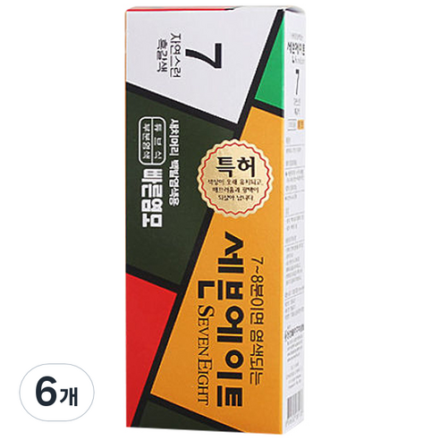 동성제약 세븐에이트 새치 염색약, 7호 흑갈색, 6개