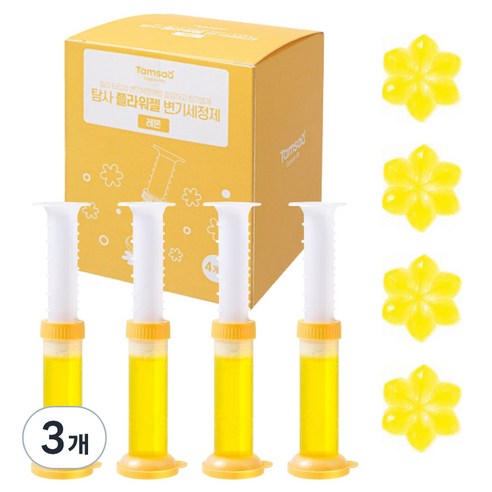 탐사 플라워젤 변기세정제 레몬, 160g, 3개