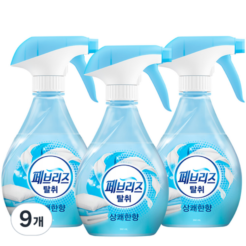 페브리즈 섬유탈취제 상쾌한향 본품, 360ml, 9개