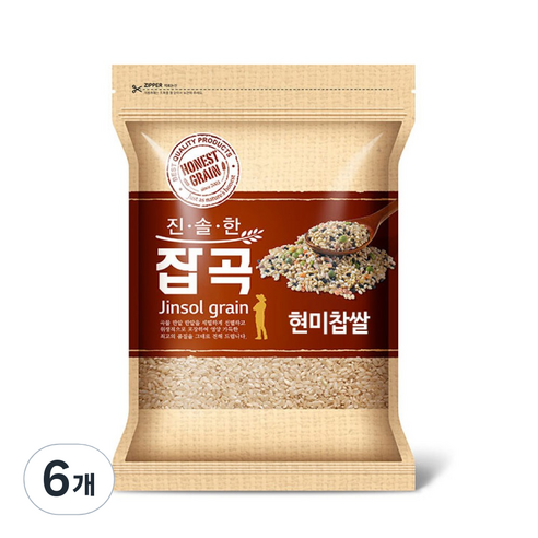 진솔그레인 국산 현미찹쌀, 1kg, 6개