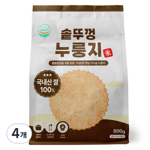 매홍 솥뚜껑 누룽지, 4개, 800g