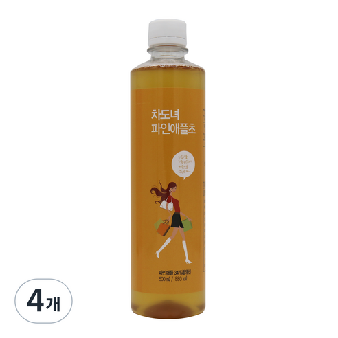 천년미인 차도녀 파인애플식초, 500ml, 4개