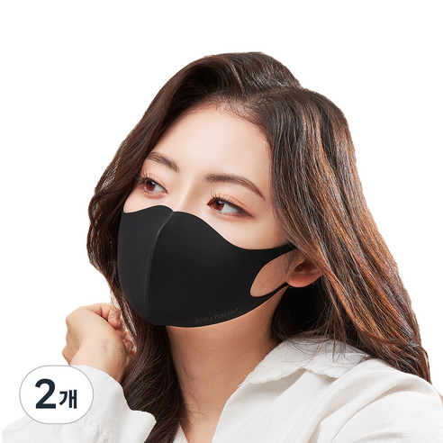 젤리팜 소프트핏 다회용 마스크 XS, 1개입, 2개, 블랙