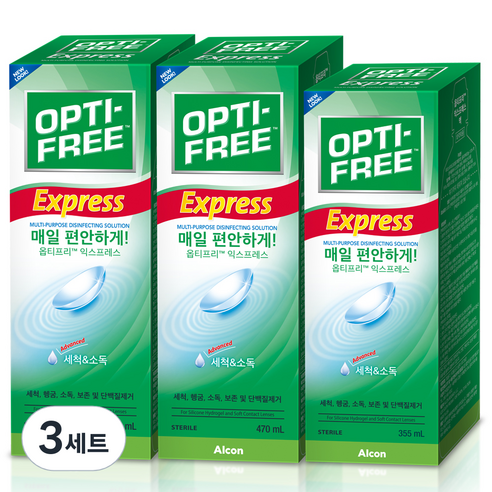 옵티프리 익스프레스 렌즈 세정액, 1295ml, 3개