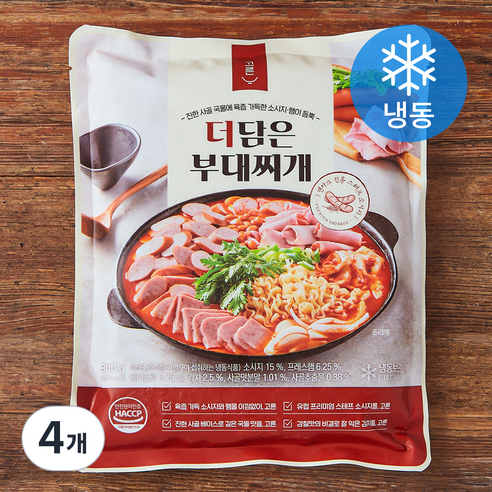 고른 더담은 부대찌개 (냉동), 800g, 4개