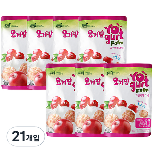 프로엠 요거팜 쌀로 만든 스낵 30g, 크랜베리, 21개입