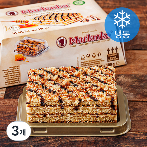 말렌카 허니 케이크 호두 (냉동), 100g, 3개