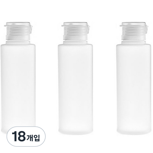 더자카 베이직 똑딱 공병 100ml, 18개입, 반투명