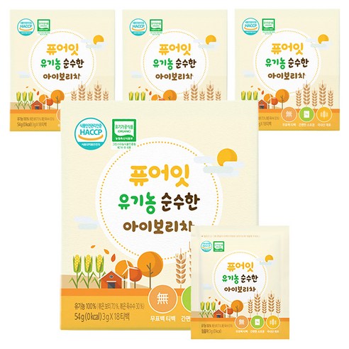 퓨어잇 유기농 순수한 아이보리차, 단품, 54g, 4개