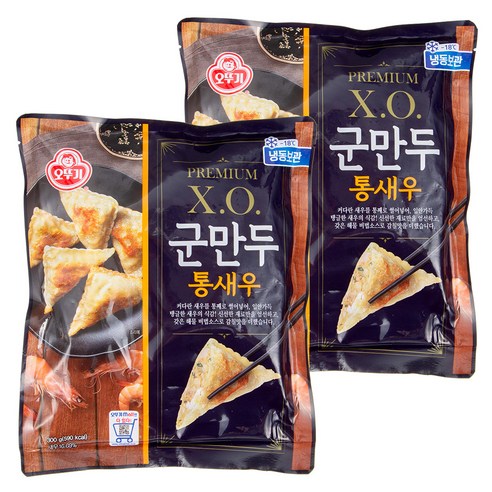 새우의 풍부한 맛과 바삭한 만두피가 조화를 이룬 오뚜기 XO 통새우 군만두