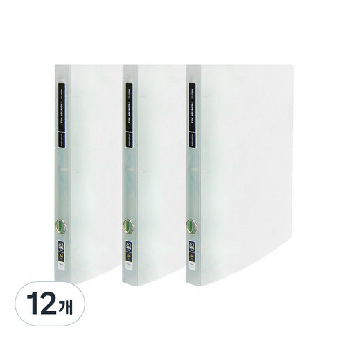 노블 투명 프론티어 프리미엄 A4 2cm D링 바인더 3공, 백색, 12개