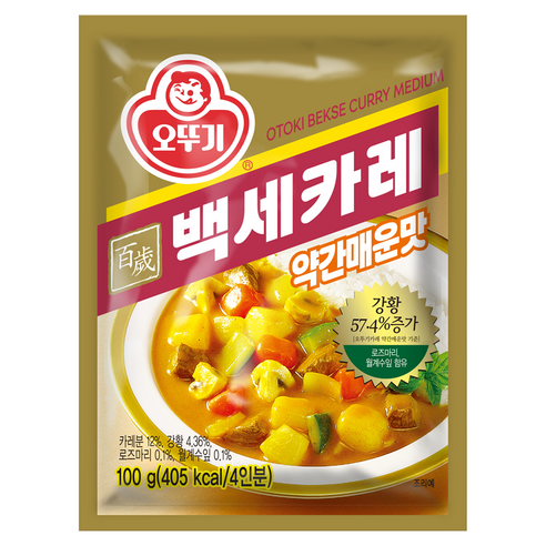 오뚜기 백세카레 약간매운맛, 100g, 1개