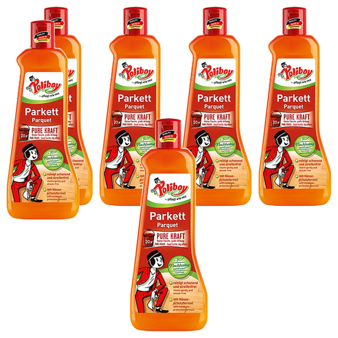 폴리보이 마루 바닥 청소 광택제 목재바닥 코팅, 6개, 500ml