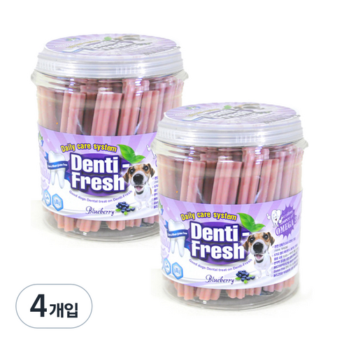강아지 덴티 후레쉬 덴탈껌, 블루베리맛, 250g, 4개