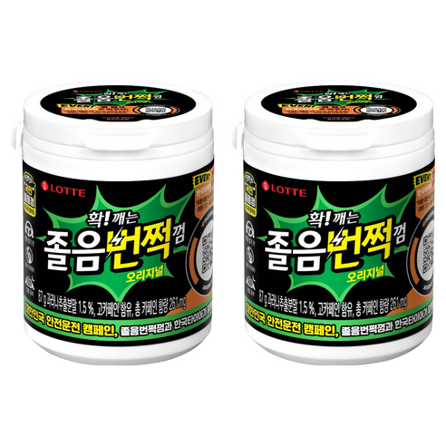 롯데웰푸드 졸음번쩍껌 오리지널, 87g, 2개