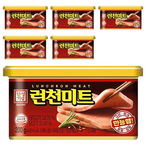 한성기업 런천미트, 200g, 6개
