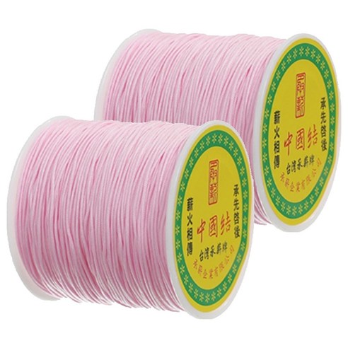 나일론 매듭실 실팔찌 만들기 0.8mm, Pink, 2개