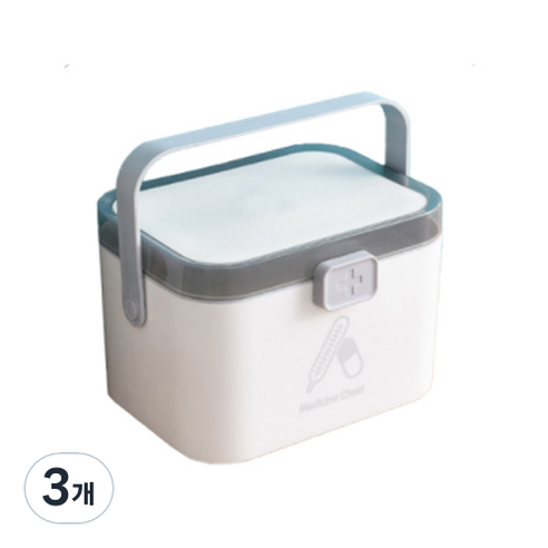 모던 구급 약 상자 그레이 L, 3개