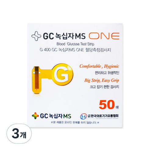 GC녹십자MS G 400 ONE 혈당측정검사지, 3개, 50개입
