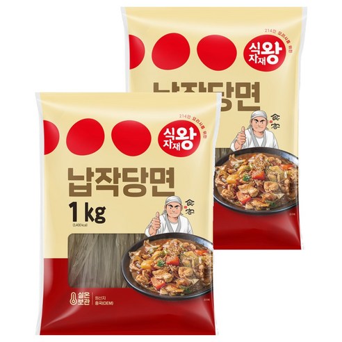 식자재왕 납작당면, 1kg, 2개