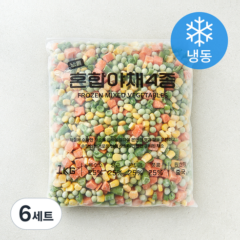 [로켓프레시] 혼합 야채 4종 세트 (냉동), 6세트, 1kg