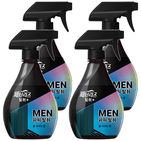 페브리즈 섬유탈취제 맨 쿨 아쿠아향 본품, 370ml, 4개