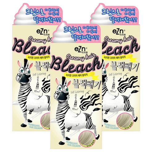 이지엔 크리미 헤어 블리치 블랙빼기 세트, 90g, 3개