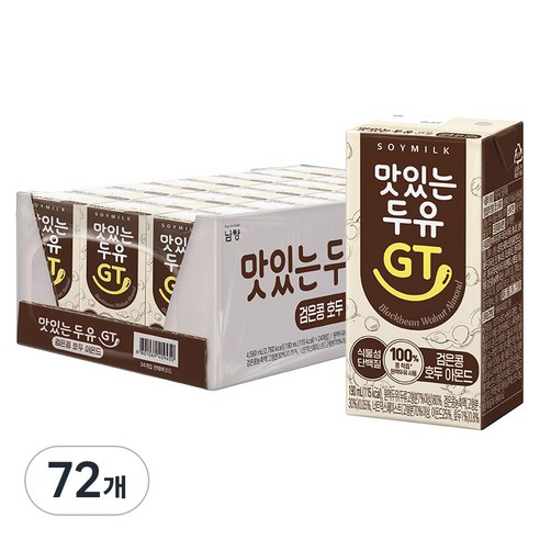 맛있는두유GT 검은콩 호두 아몬드, 190ml, 72개