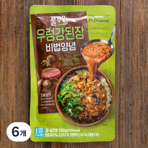 풀무원 우렁 강된장 비빔양념, 150g, 6개