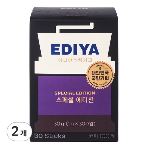 이디야 비니스트 스페셜 에디션 원두커피스틱, 1g, 30개입, 2개