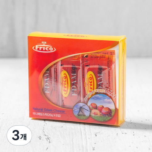 프리코 미니 에담 치즈스틱, 20g, 6개입, 3개