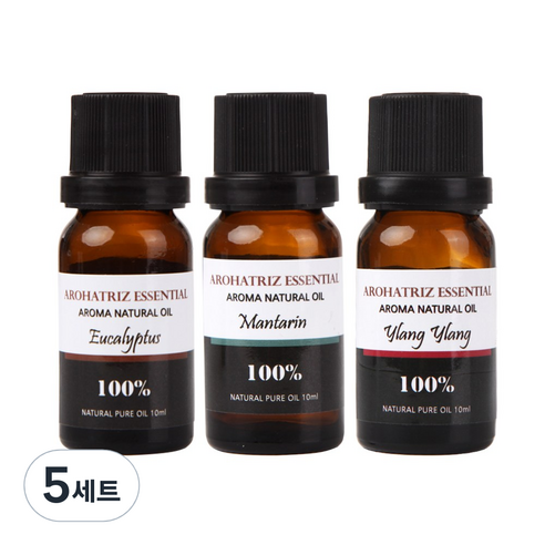 아로하트리즈 에센셜오일 유칼립 투스 + 만다린 + 일랑일랑, 10ml, 5세트