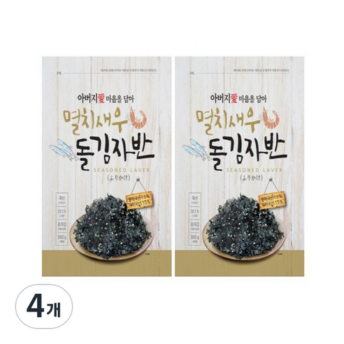 아버지愛마음을담아 멸치새우 돌김자반, 300g, 4개