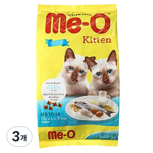 MeO 키튼 오션 피쉬 건식사료, 닭, 1.1kg, 3개