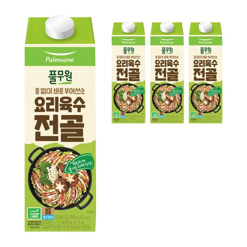풀무원 요리육수 전골, 1L, 4개