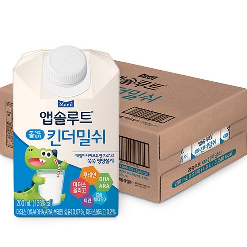   앱솔루트 킨더밀쉬 200ml, 우유맛, 24개