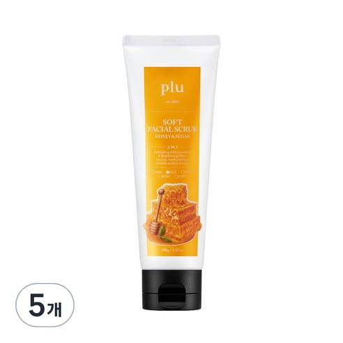 플루 소프트 페이셜 스크럽 허니 앤 슈가, 100g, 5개
