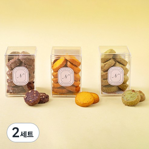 나폴레옹베이커리 미니쿠키 쇼콜라아망드 90g + 파스타치오 쿠키 96g + 치즈쿠키 96g 세트, 282g, 2세트