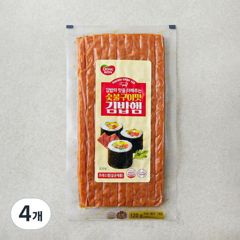 동원 숯불구이맛 김밥햄, 120g, 4개
