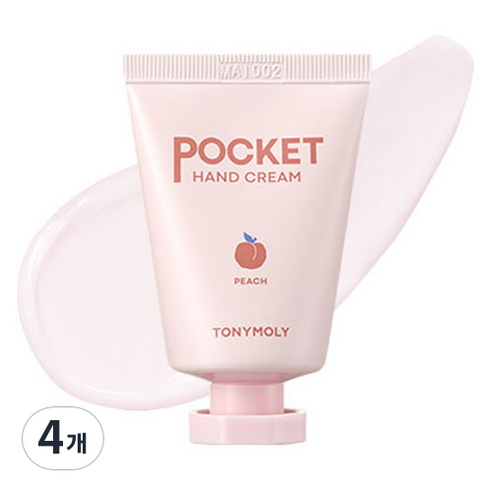 토니모리 포켓 핸드크림 피치, 4개, 30ml