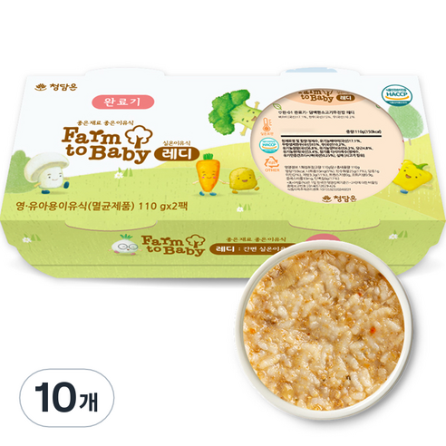 팜투베이비 레디 실온이유식 완료기 담백한소고기무진밥, 110g, 10개
