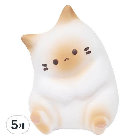 아가플러스 폭신 마시멜로우 냥이 스퀴시 랜덤발송, 5개