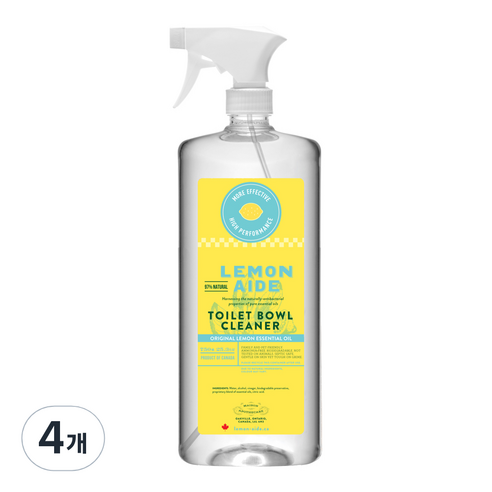 레몬에이드 변기세정제 오리지널 레몬, 750ml, 4개