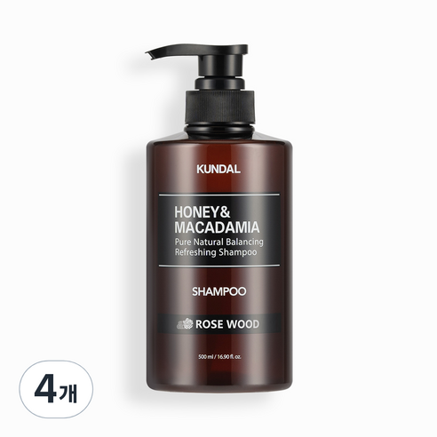쿤달 네이처 샴푸 아로마에디션 로즈우드향, 500ml, 4개